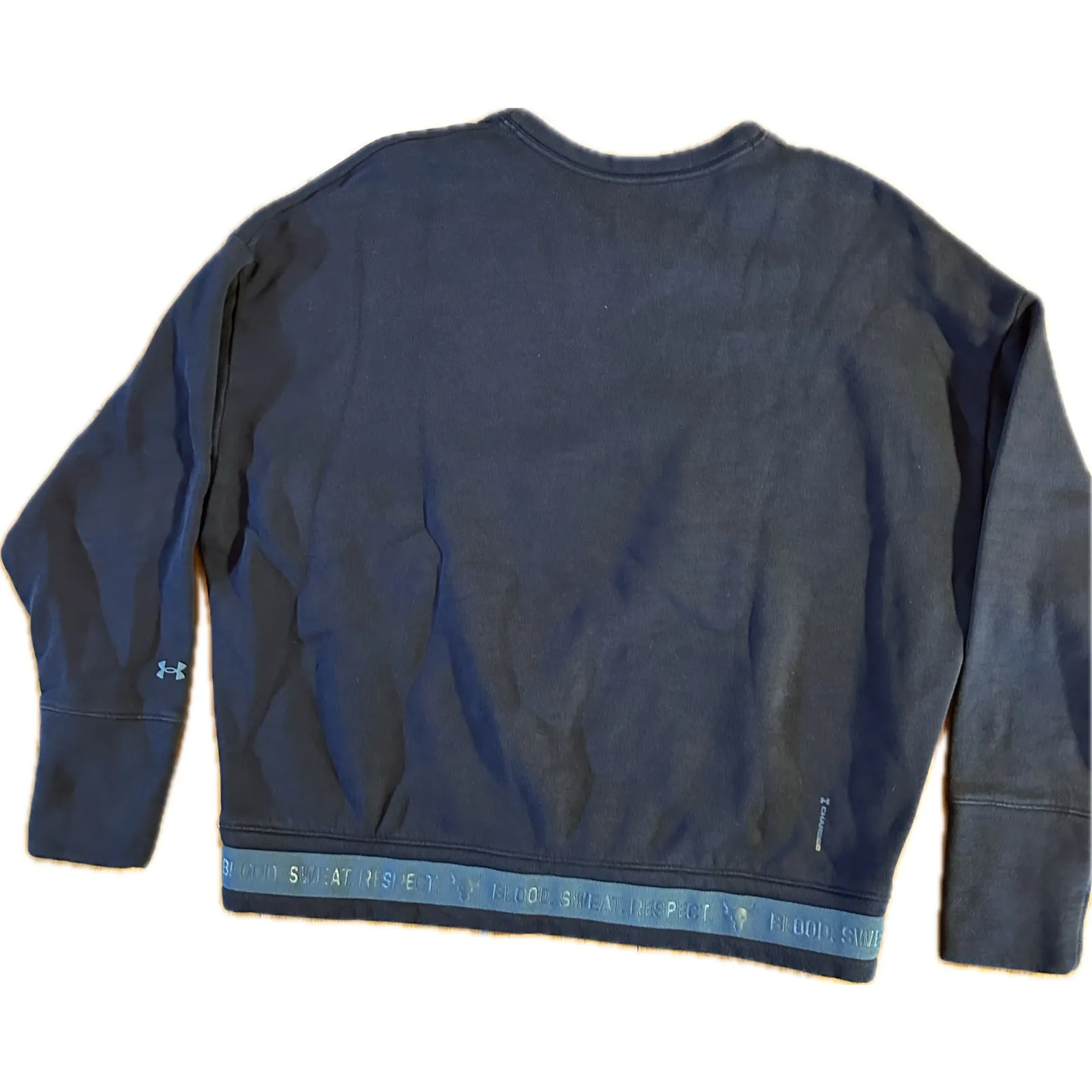 Under Armour Project Rock‎ XL Blue Crew Neck Sweatshirt Pullover - Image 5