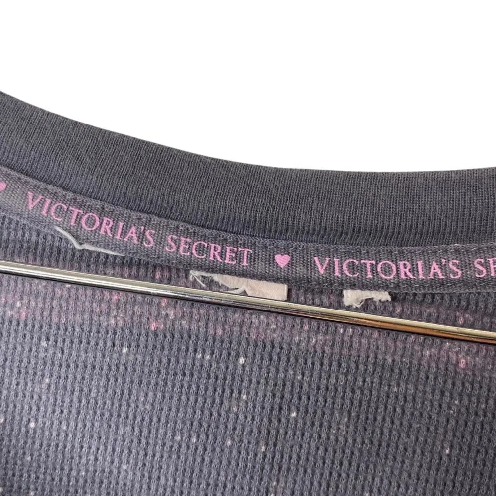 Victoria's Secret Pink & Gray Snowflake Thermal 2 Piece Pajama Set Women's Small - Image 7