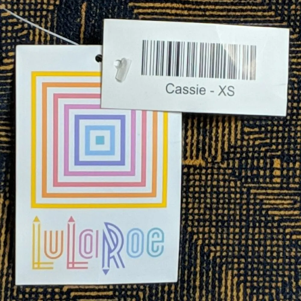 LuLaRoe Printed Cassie Skirt Pencil Brown Black Print XS New - Image 4