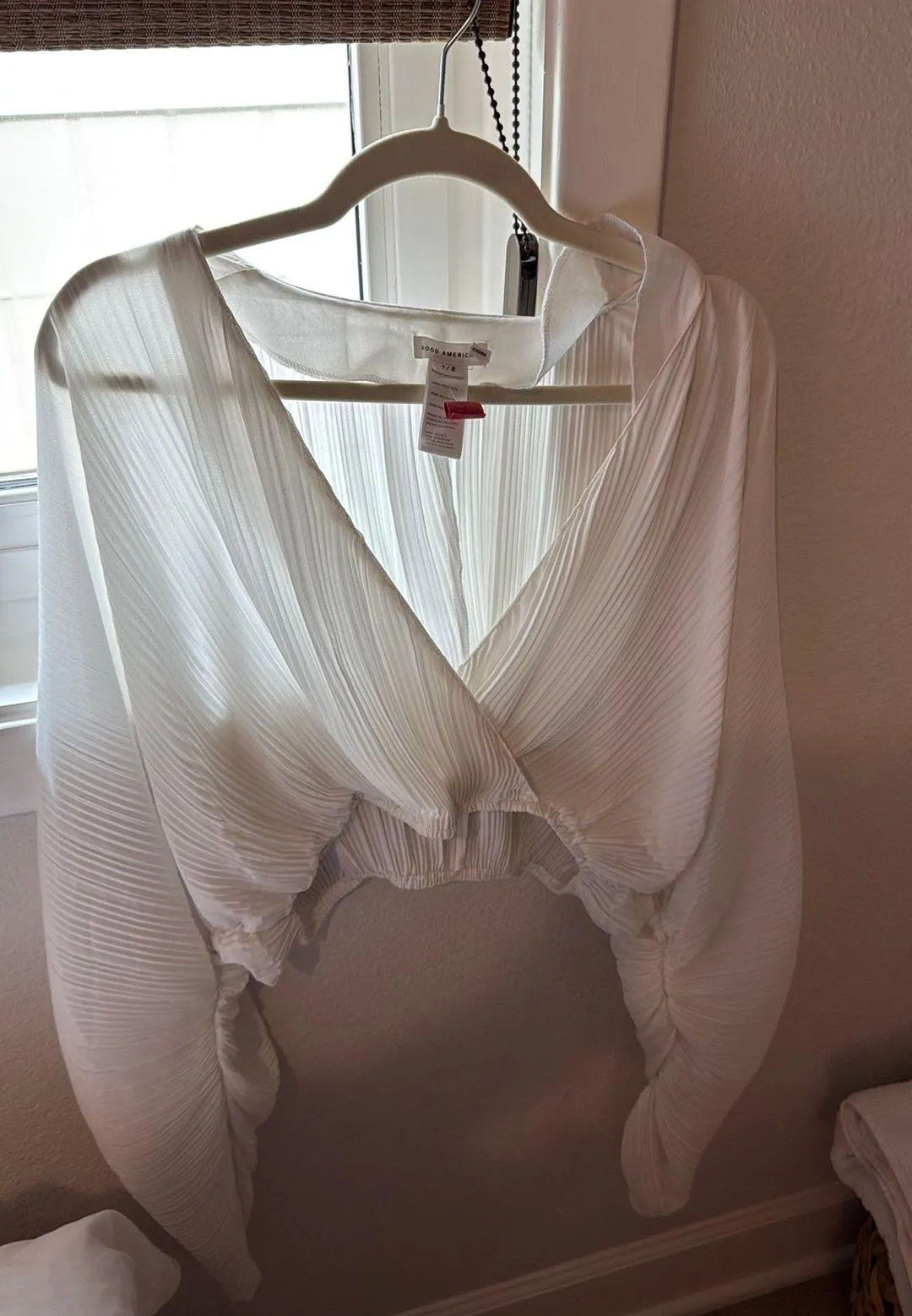 Plisse Sculpted Top Ivory - Image 2