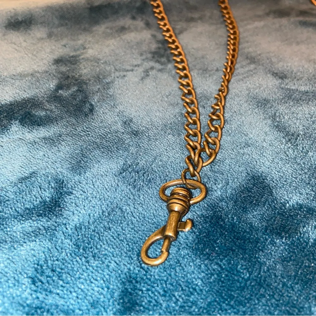 Vtg Express Leather Chain Swag Belt Tan Preppygrunge Y2K Vintage - Image 6