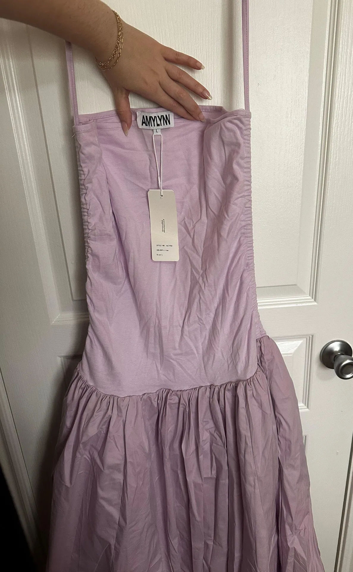 SOLID LAVENDER Fancy D  Bubble Maxi Dress - Image 5