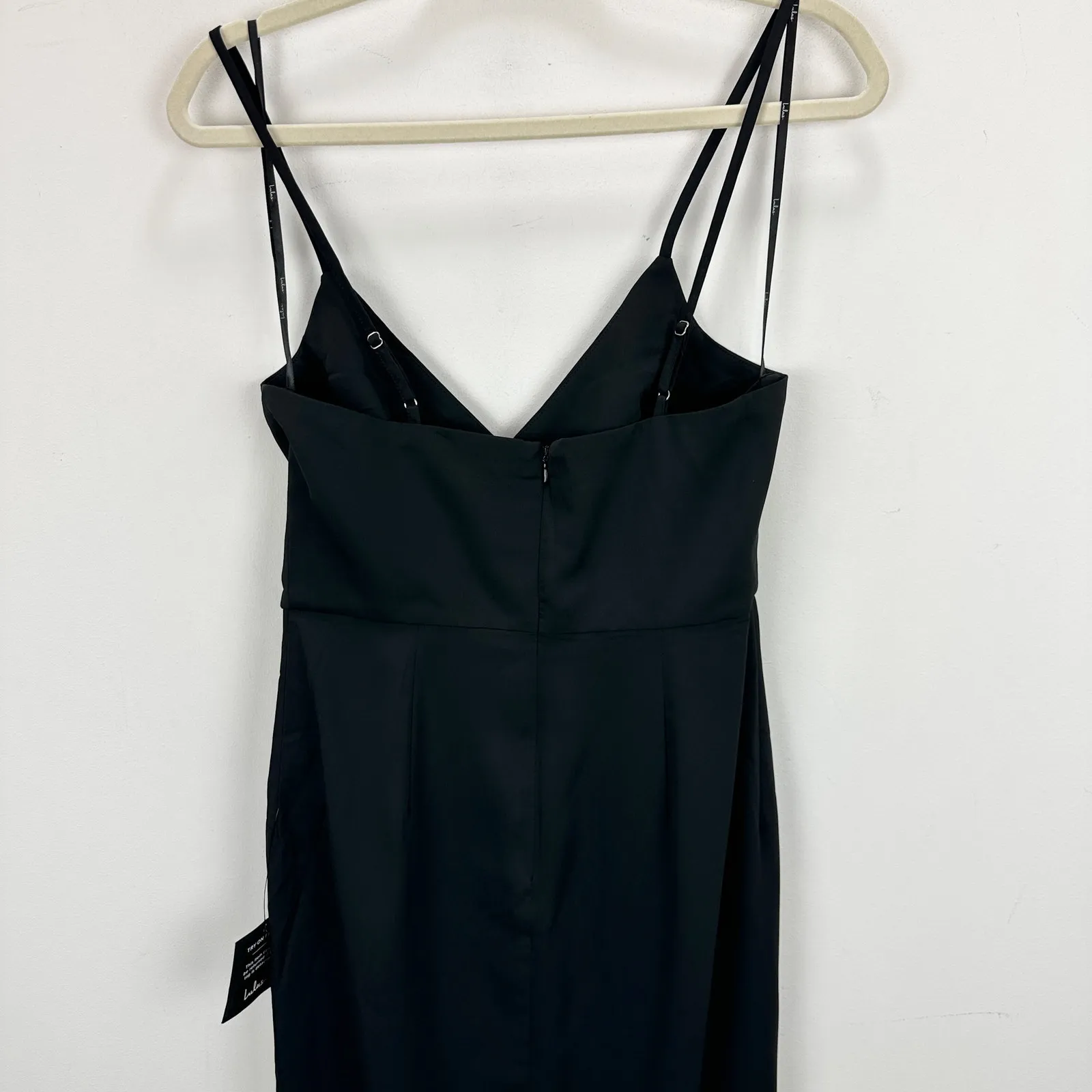 Lulus Reinette Black Midi Dress Classic Party Cocktail Minimalist Small NWT - Image 12