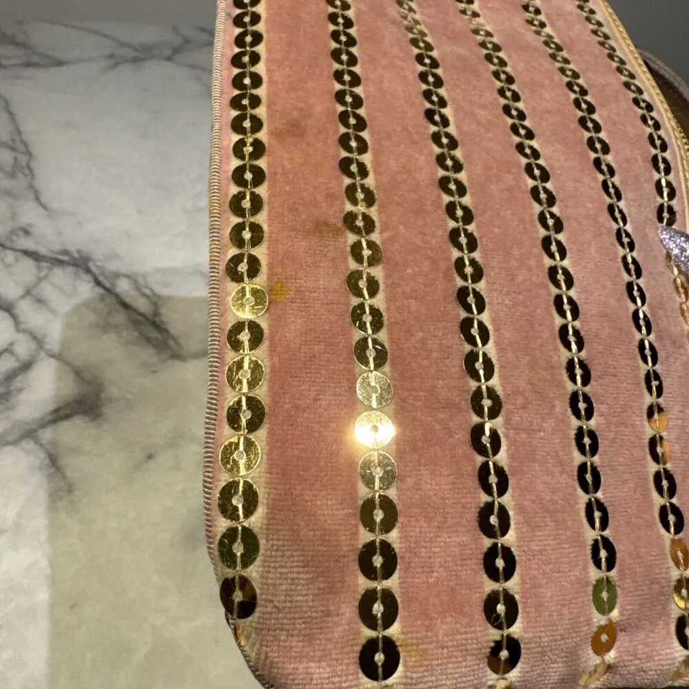 Y2K Juicy Couture Velvet Wristlet Handbag Wallet Pink Rose Gold Valentines Day - Image 12