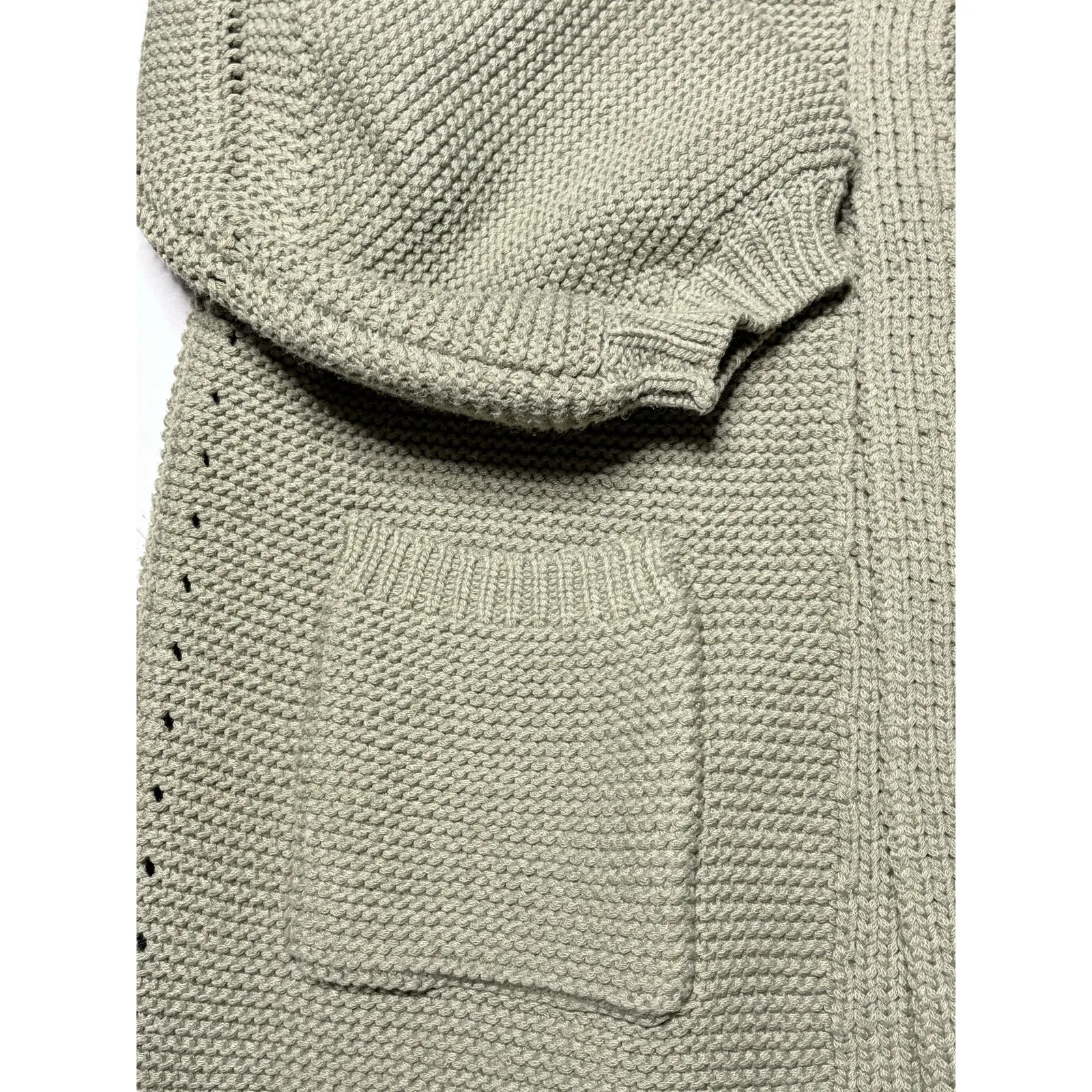 POL Olive Green Chunky Knit Cardigan Coat size Small - Image 4