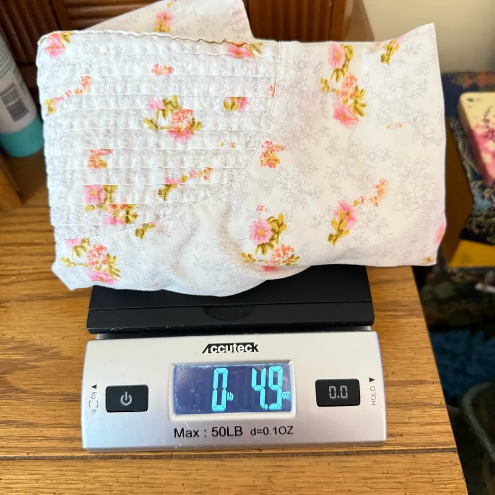 Healing Hands Feminine Floral Scrub Top Women’s Size XS Pintuck Ruffle Cotton - Image 10