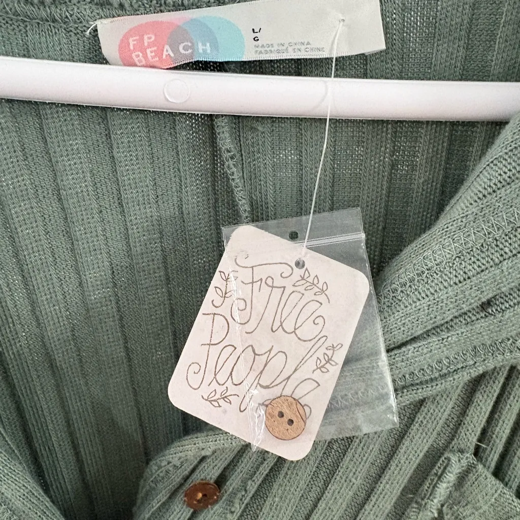 Free‎ People Beach Ribbed Knit Cut Out Jumpsuit- Size Large - Image 8