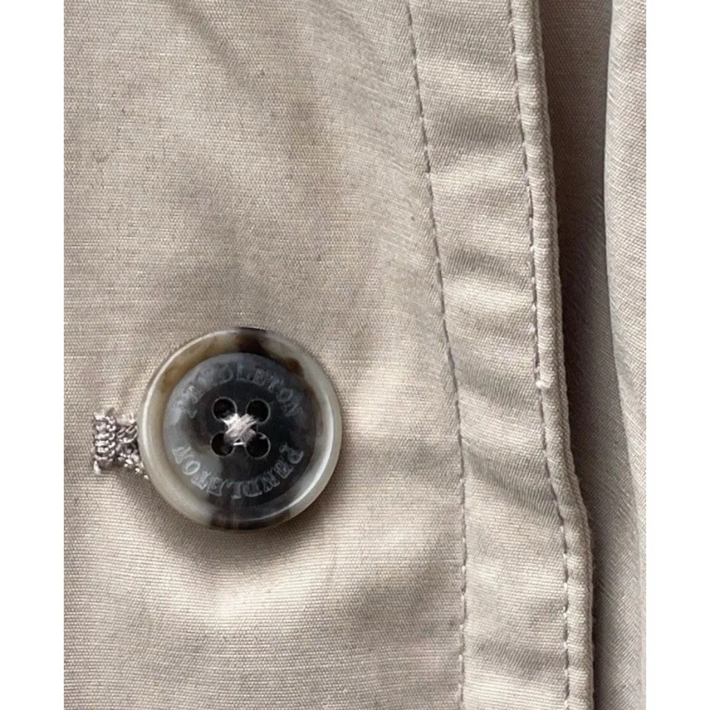 Vintage Pendleton Women’s Size XL Khaki Brown Long Trench Pea Coat Belt Strap - Image 10