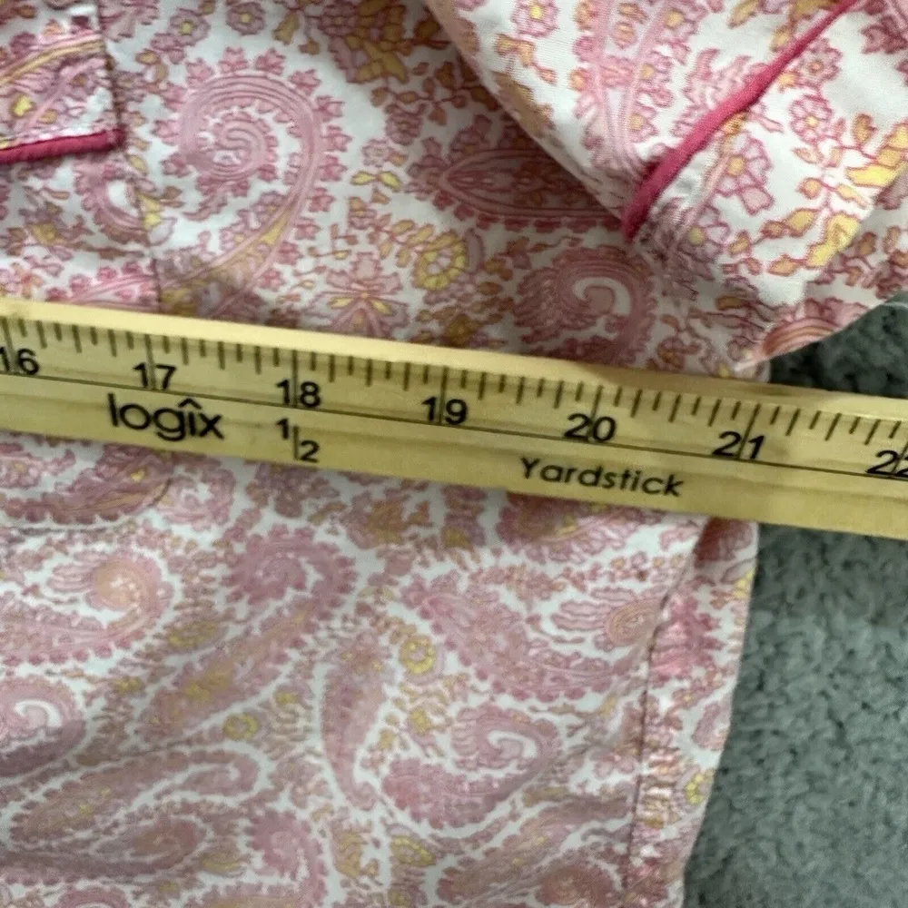 J.Crew Pajama Top Women Medium Pink Paisley Coquette Cottagecore‎ Lounge Preppy - Image 5