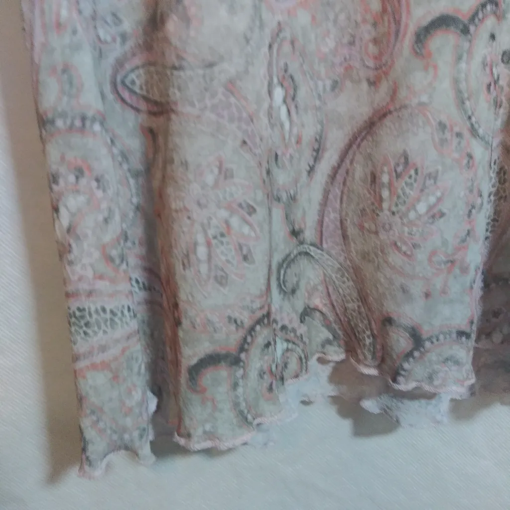 Jason Maxwell Vintage 90s Paisley Women's Top - Cream Boho Fairy Size M - Image 4