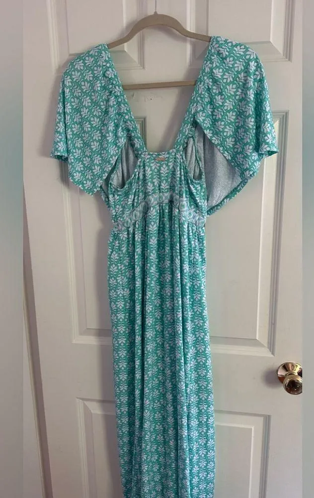 Cabana Life UBF 50 Patterned Maxi Dress Blue - Image 3