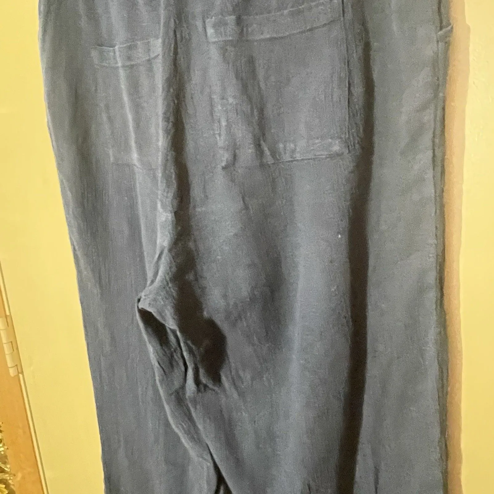 Pact Jumpsuit Womens Xs Organic Cotton Wide Leg Boho Minimalist Gauze Lagenlook Black - Image 5