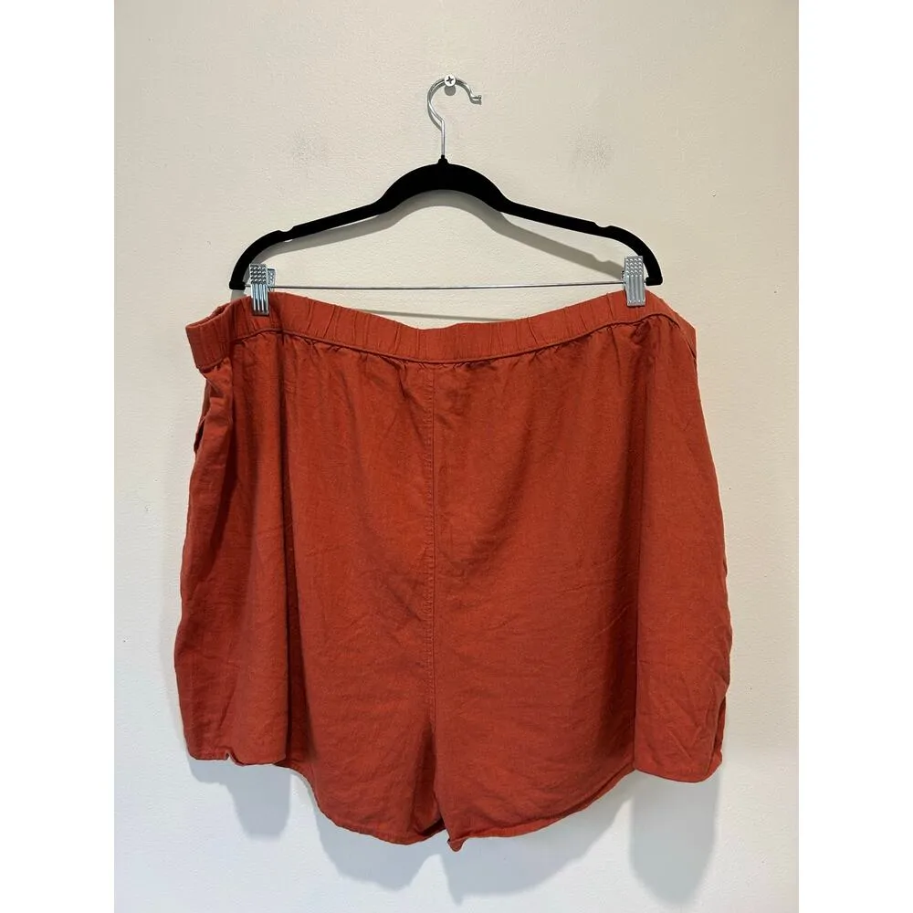 Universal Thread shorts womens size 3X rust color linen blend elastic waist - Image 3