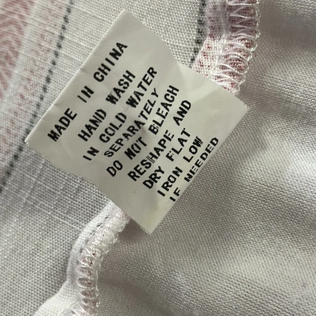 Ember Cotton Striped Front Lace Accent Quarter Zip Sleeveless Blouse Womens M Orange Size M - Image 10