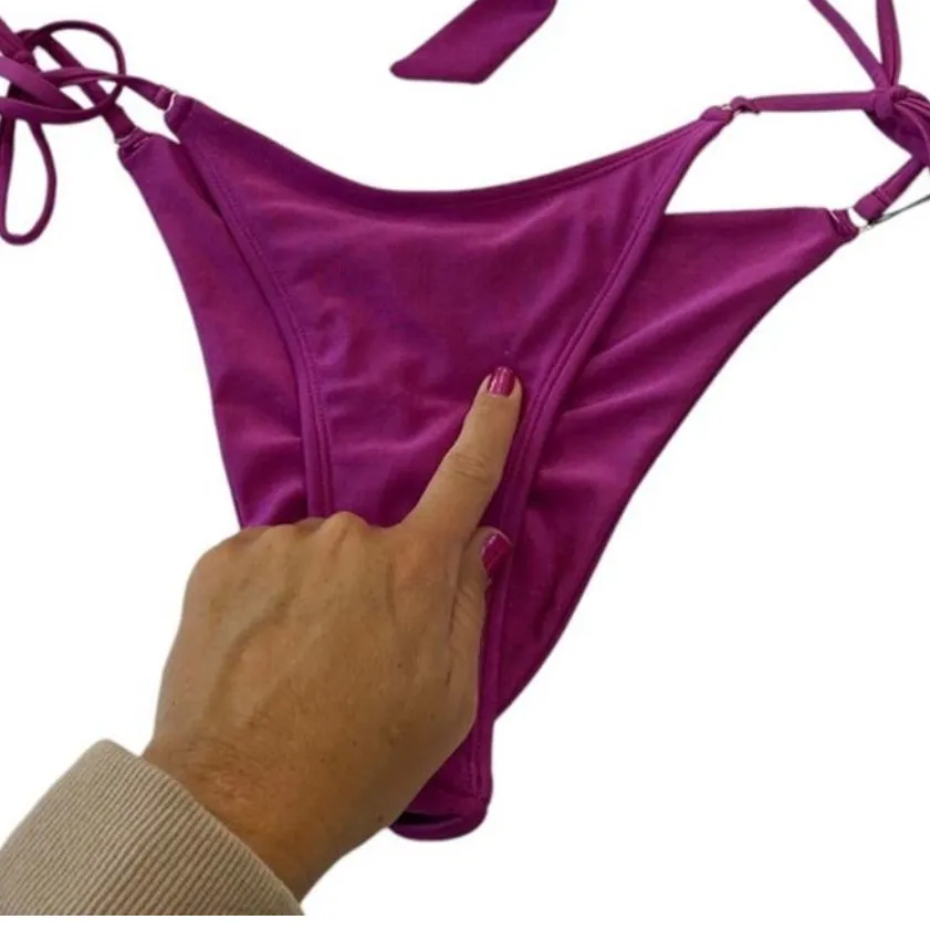 ENEZ Pink VIVIAN String Bikini Bottoms NEW Size Medium - Image 4