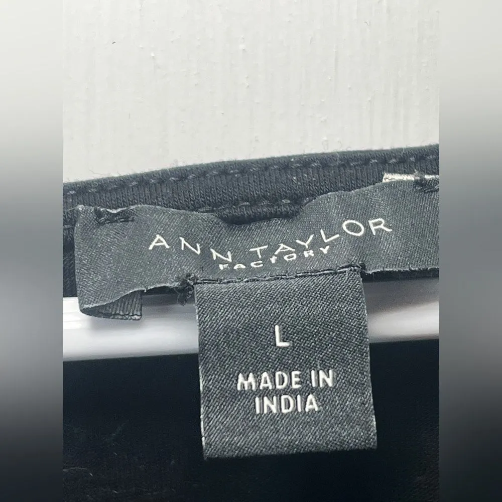 Ann Taylor Factory Lacey Floral Puff Cinched Sleeves Square Neck Boho Top Large - Image 3