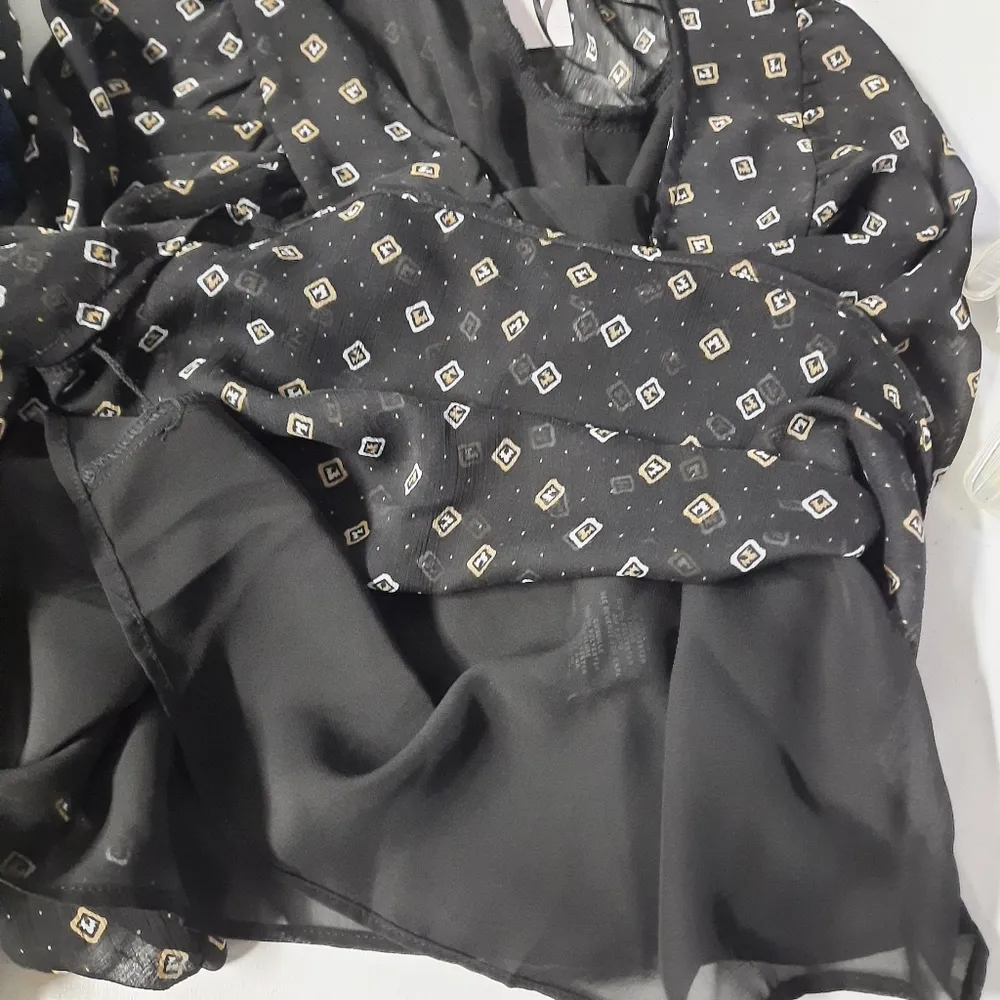 Joan Vass New York Blouse Top Women's XS Extra Small Black Long Sleeve Pullover - Image 10