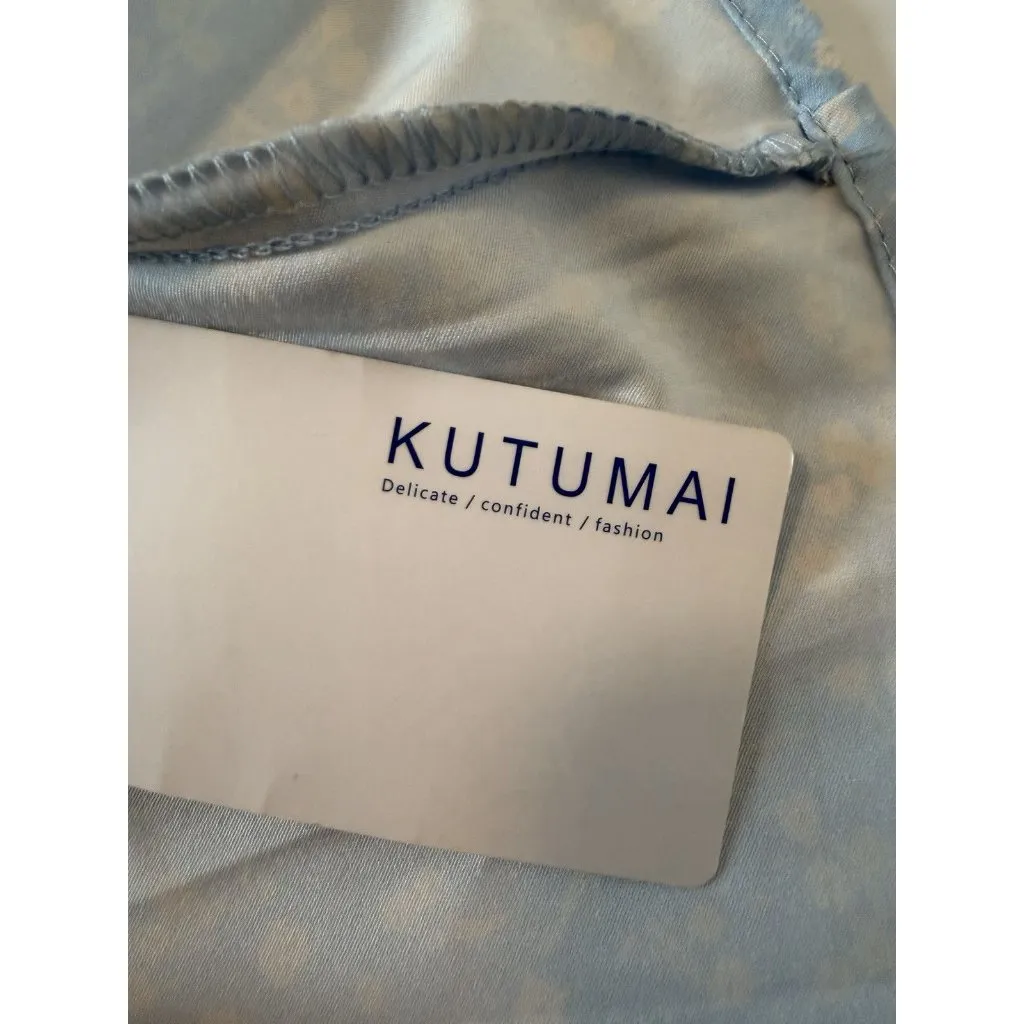 Milkmaid‎ Dress Tallulah Blue White Floral Midi Sz M Cottagecore Peasant Kutumai Size M - Image 11