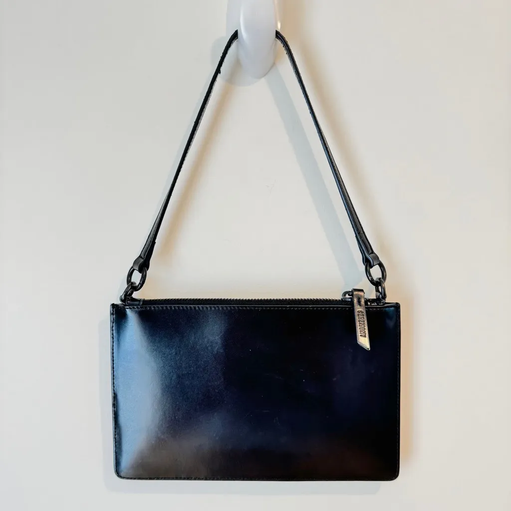 Opening Ceremony Nev Shiny Leather Convertible Shoulder / Clutch Bag, Black - Image 2