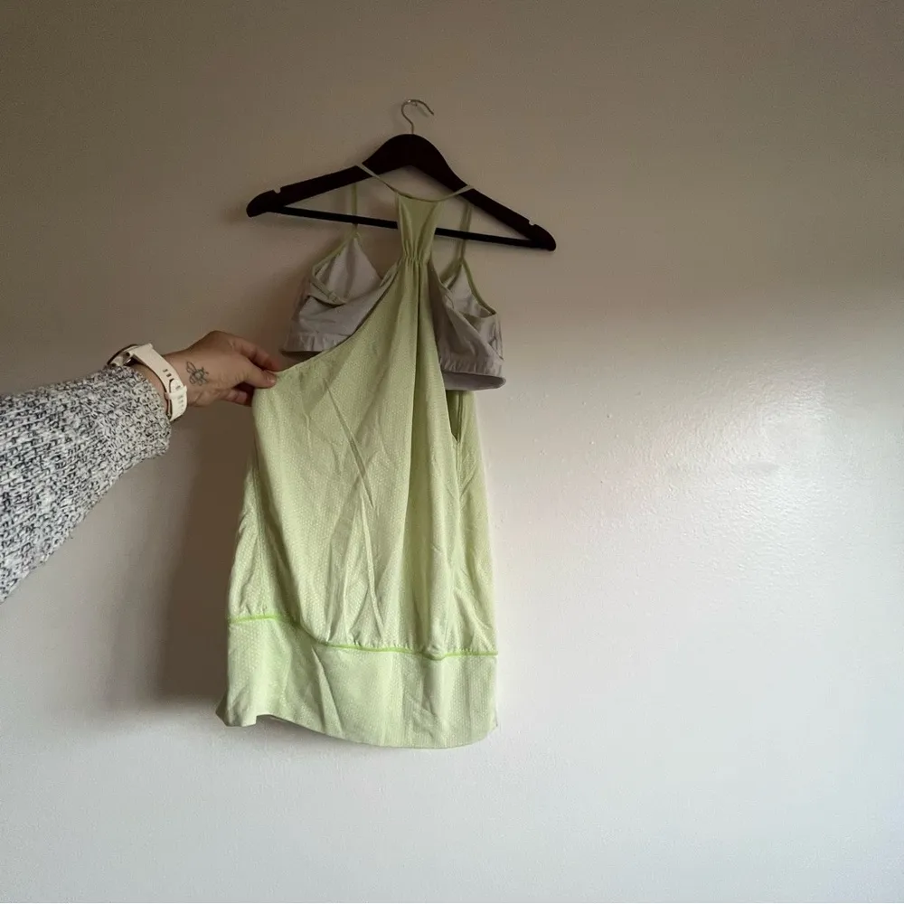 lululemon | Women’s Athletic Layered No Limits Tank in Light Green Print Size 8 - Image 9