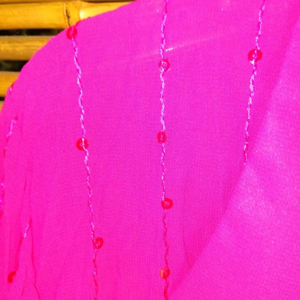 Elementz M Pink Ruffled Sequined Top - Image 3