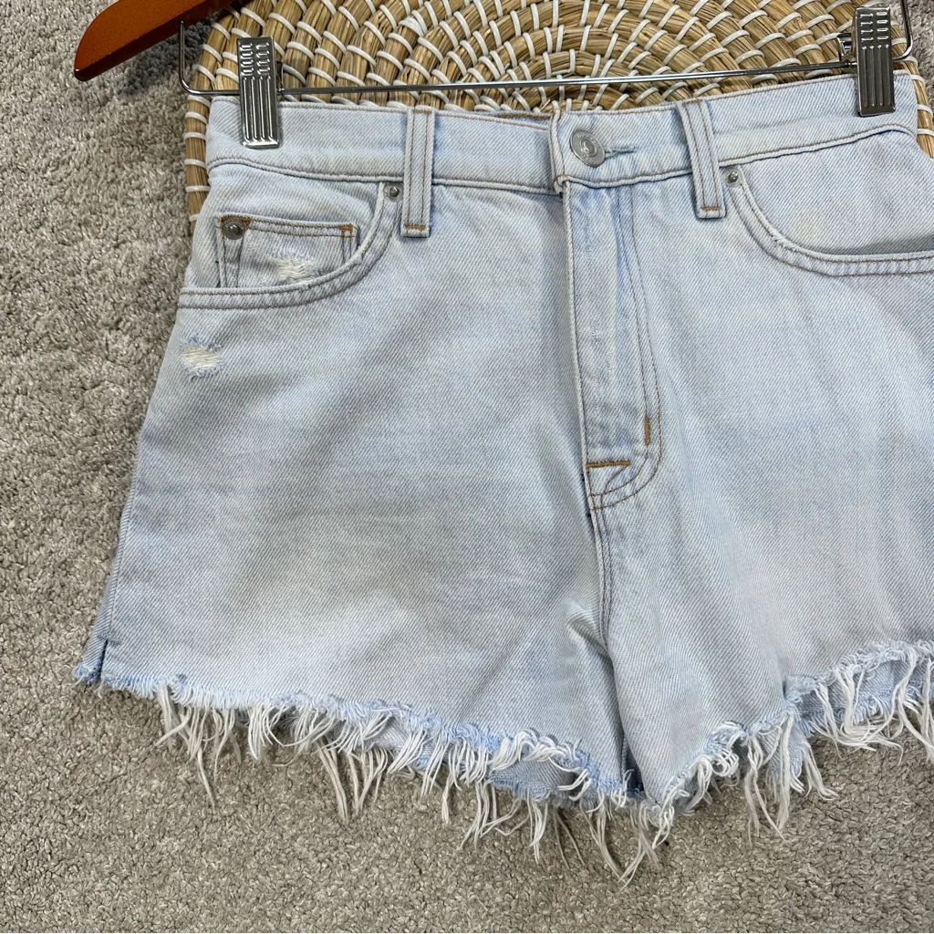 Hudson Women’s Sade Cut Off Denim Shorts High Rise Frayed Hem in Trea Size 24 - Image 3