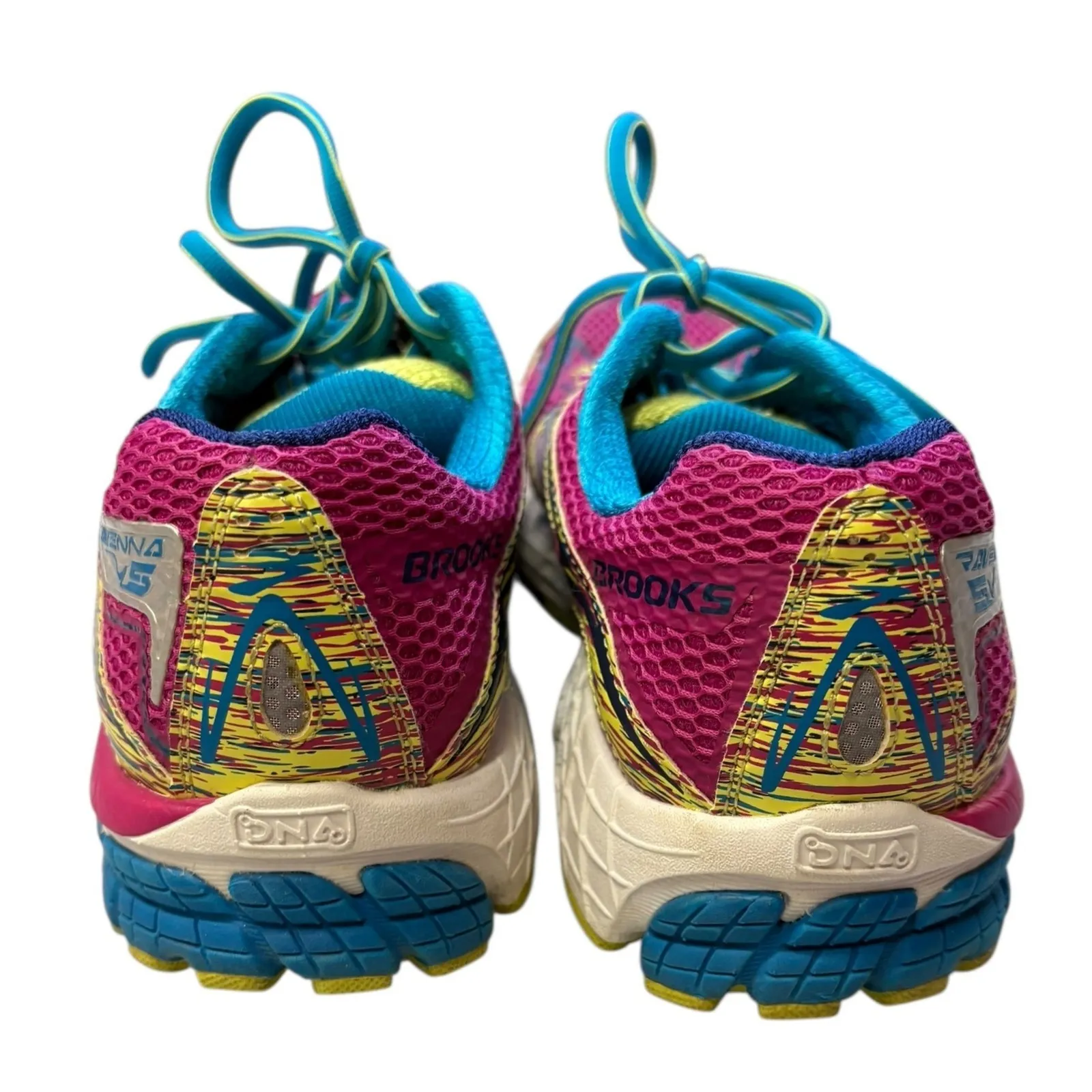Brooks Ravenna 5 Women's‎ Running Shoes Pink Teal Yellow Athletic Sneakers 8.5 - Image 3