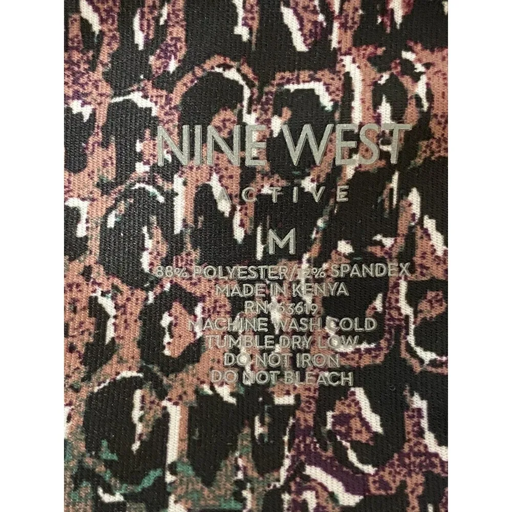 Nine West Active Multi color Snake Print Pocket - Crop Leggings‎ Women’s Sz M - Image 3