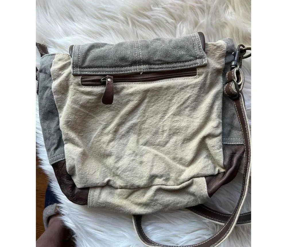 Stylish Myra Bag Canvas Crossbody Purse Gray - Image 8