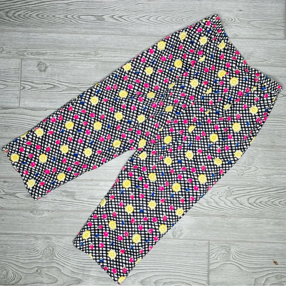 Vintage Sag Harbor Stretch Capris tropical Fruity black and white size petit sm - Image 6