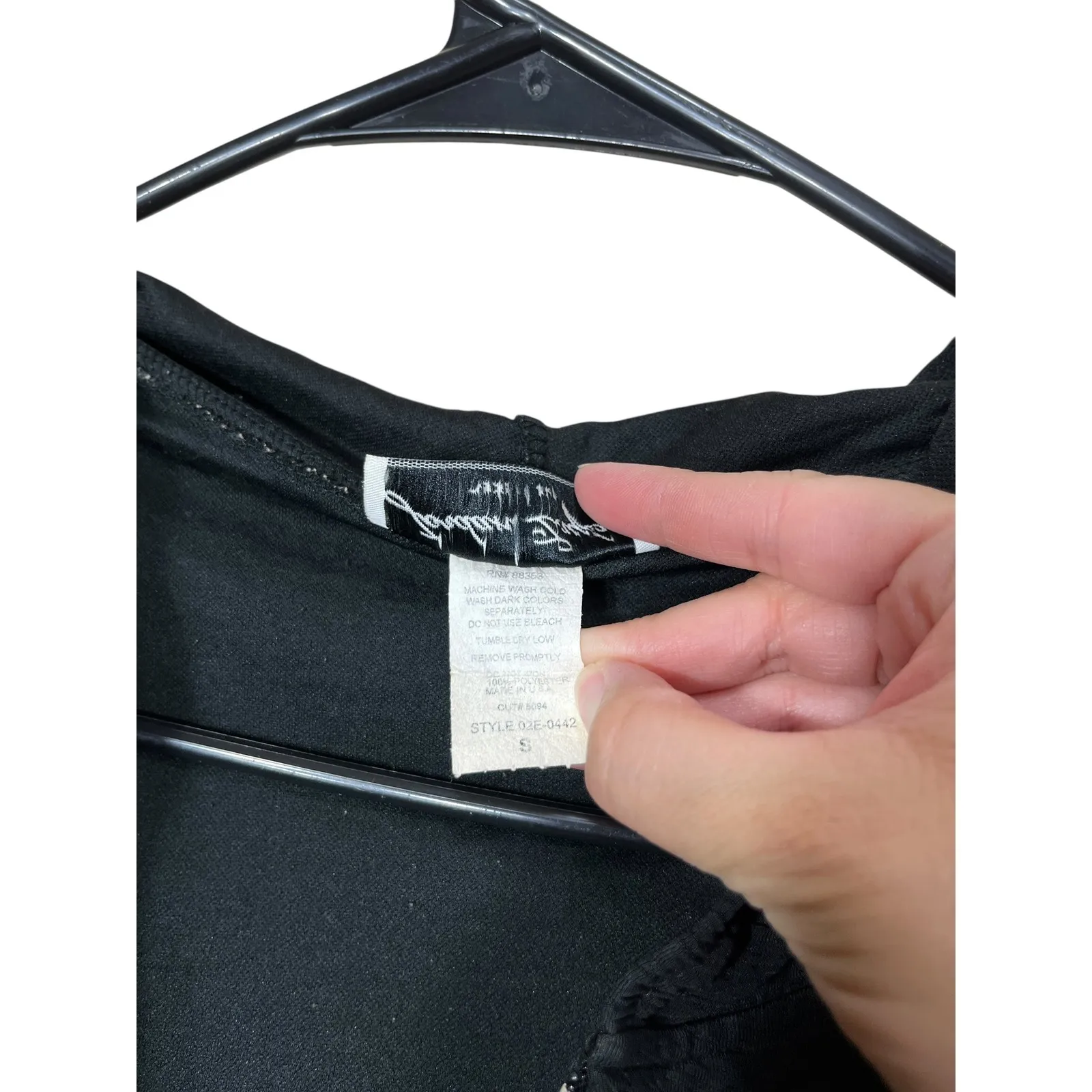 Jordan Taylor Y2K Black Hooded Sleeveless Midi Dress‎ - Zip Front - Made in USA - Image 9