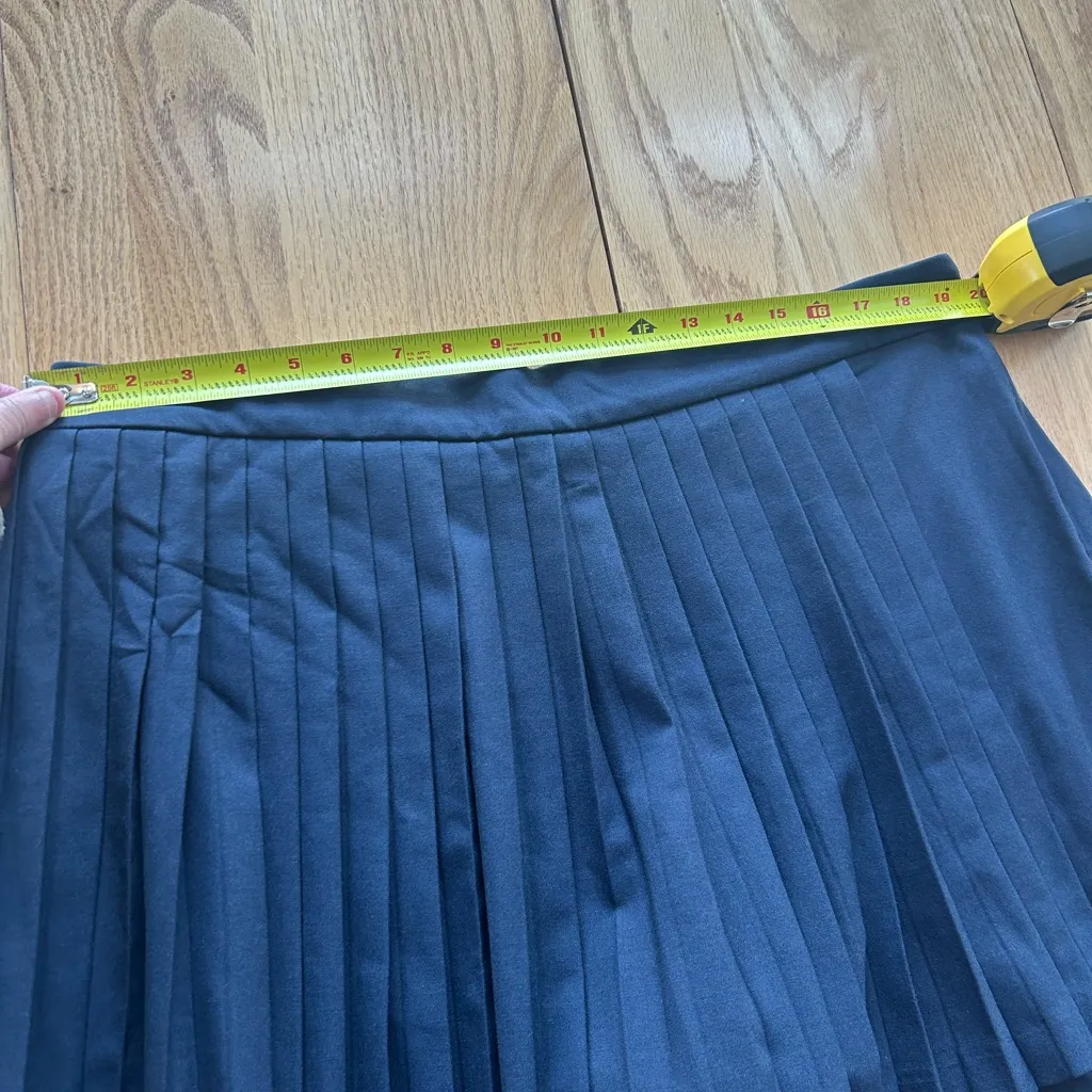 NWT Abercrombie & Fitch Mini Wrap Skirt Skort Pleated Navy XL School Y2K 90S - Image 5