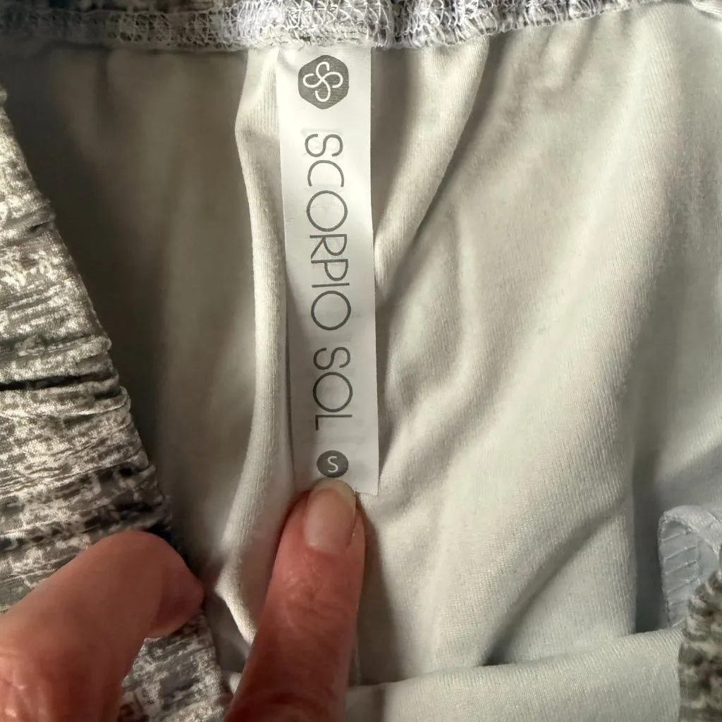 Scorpio Sol gray elastic drawstring stretchy casual comfy activewear pants S - Image 8