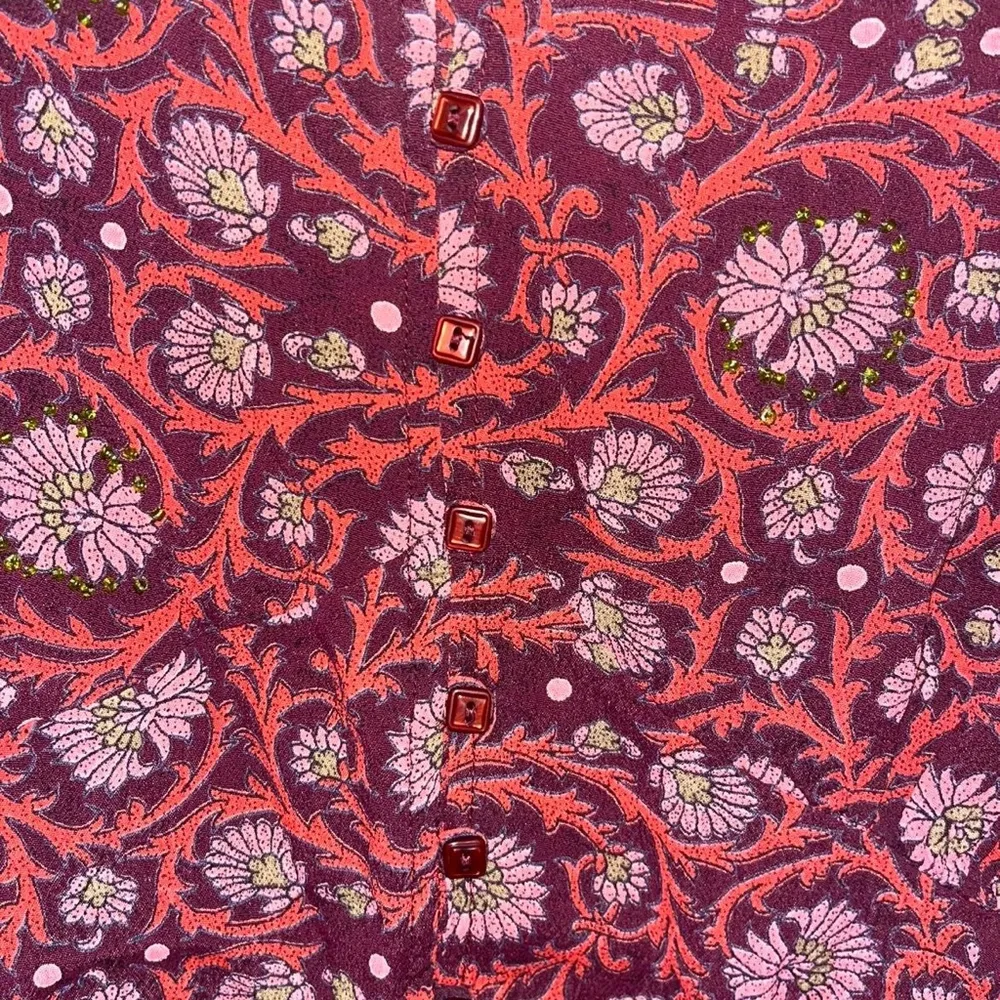 Venezia Jean clothing co. Beaded Paisley/Floral Long Split Bell Sleeve Blouse - Image 12