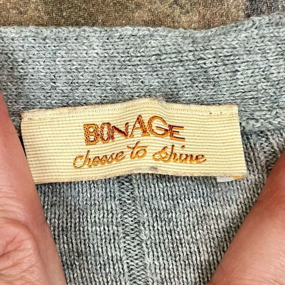 Bonage Gray Half Button Up Front Pockets Cardigan Sweater - Image 9