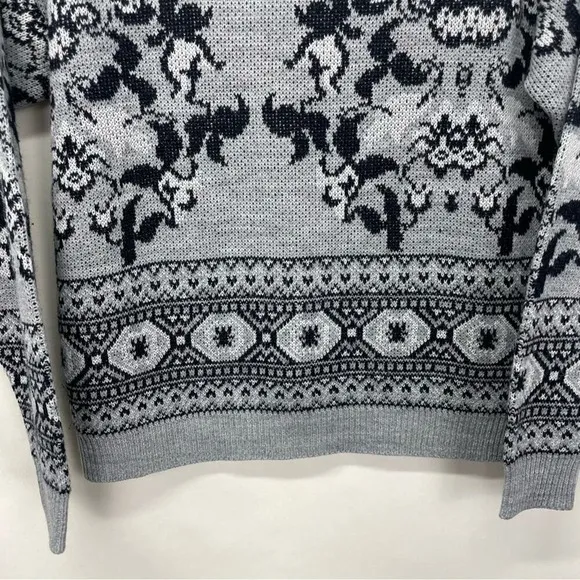 Vintage Diane Von Furstenberg‎ Ski Sweater Double Mock Neck Knit Floral Cabin - Image 2