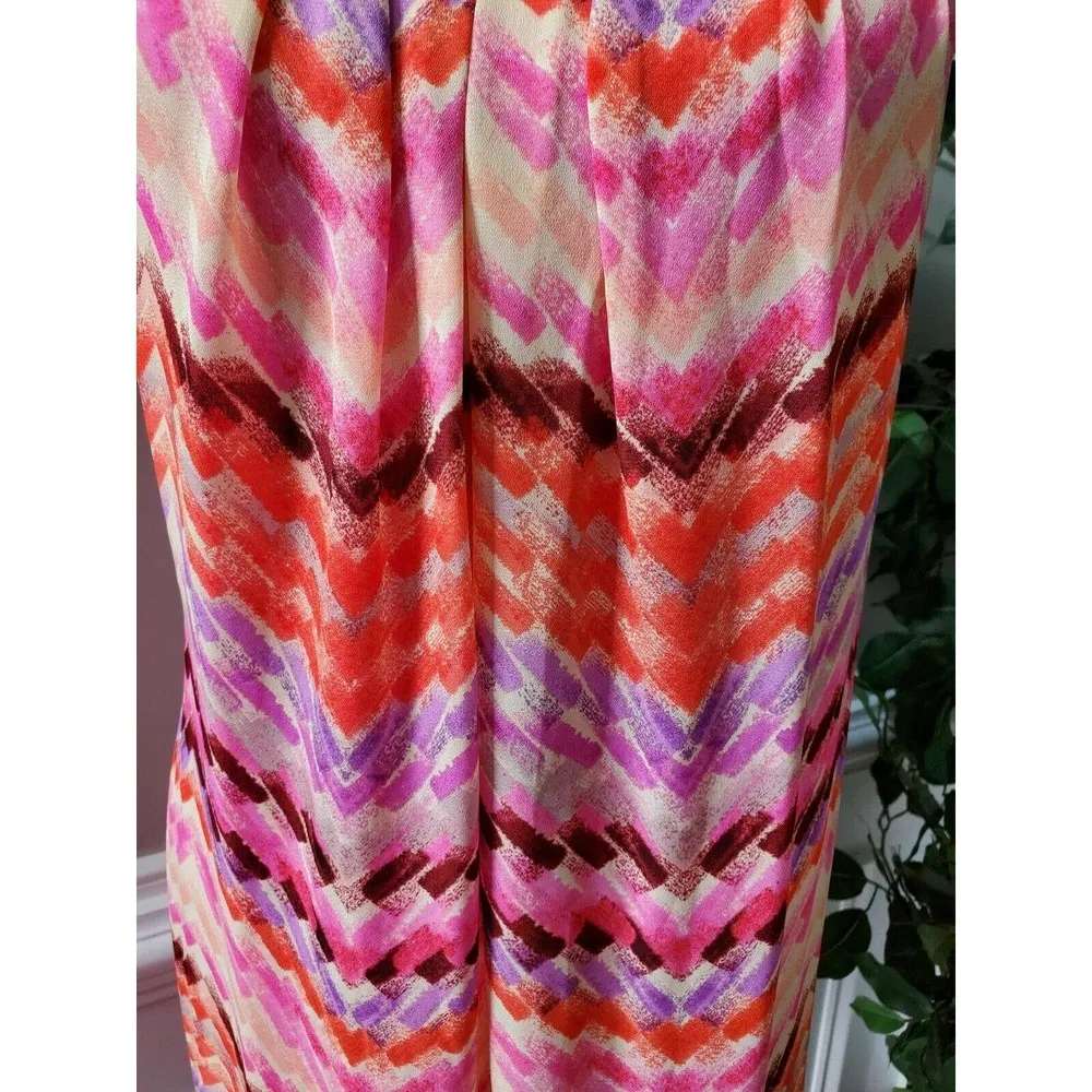 Sunny Leigh Women Multicolor Polyester Scoop Neck Sleeveless Knee Length Dress S - Image 3