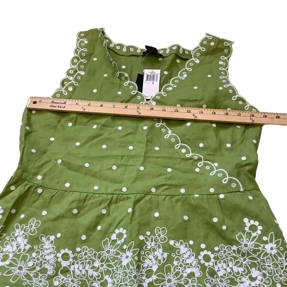 Grace Elements Size 14 Green Linen Grassy Field Embroidered Spring NWT New Cute - Image 3