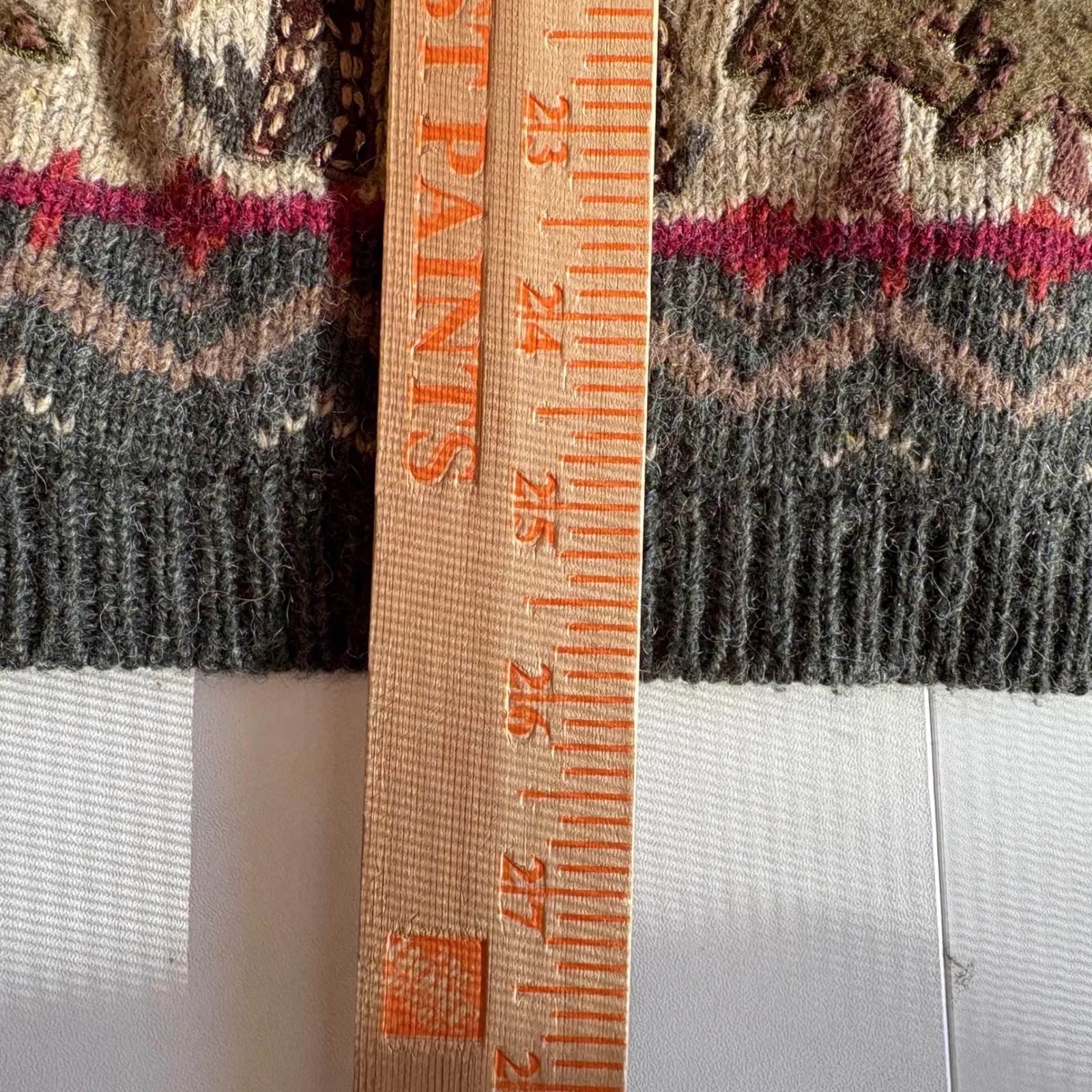 Croft & Barrow Moose Trees Sweater Cardigan Women's Large Full Zip Gray Woodland - Image 5