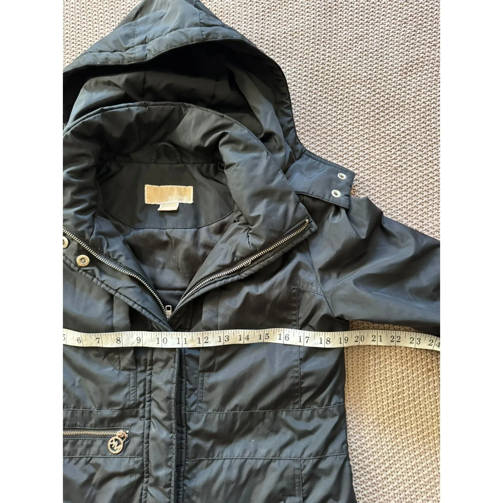 Michael Kors‎ Women's Wind Breaker Hooded Trench Coat Drawstring Sz Xsmall - Image 8