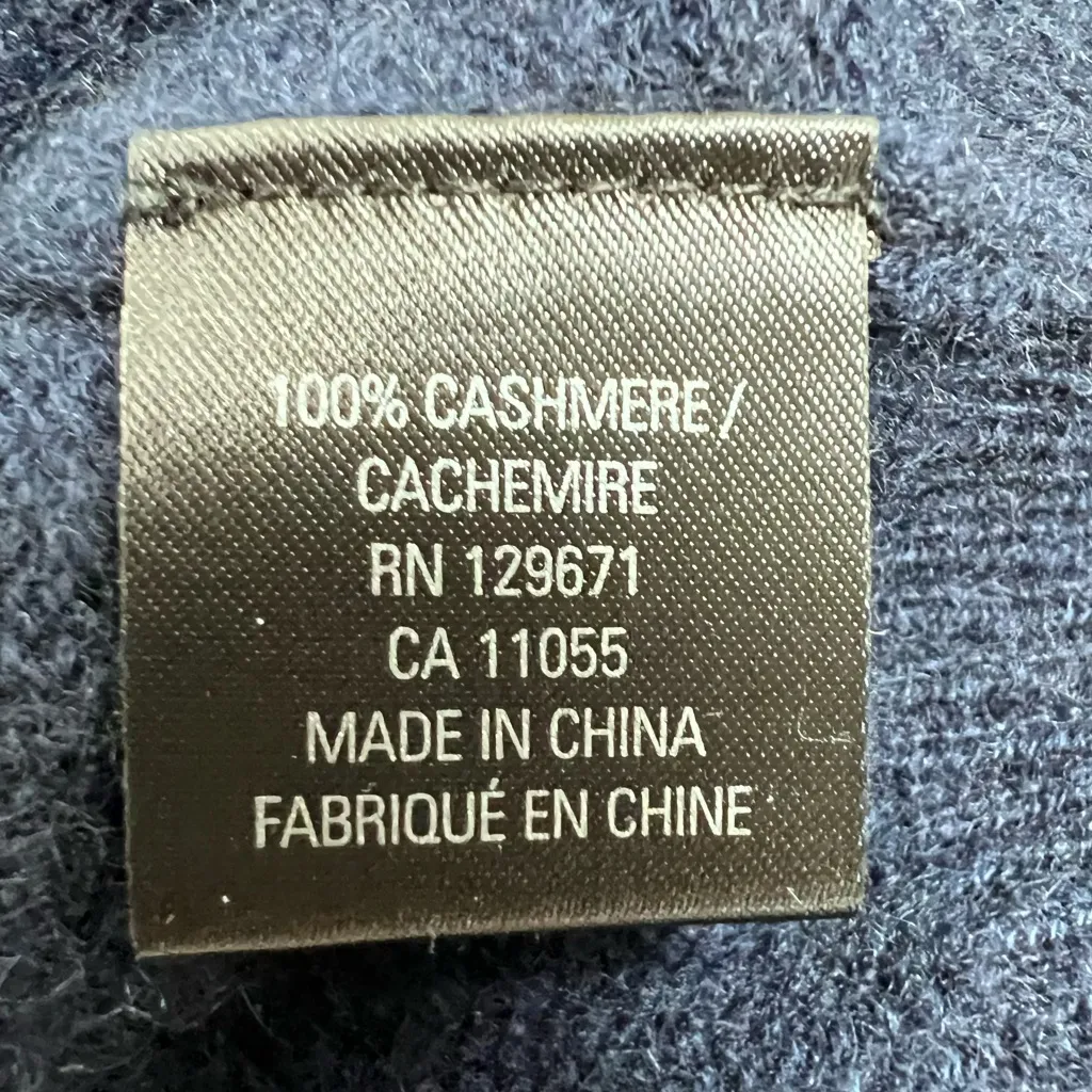 360 CASHMERE CHRISTINE SWEATER 100% Soft Cashmere Turtleneck Navy Blue - Image 5