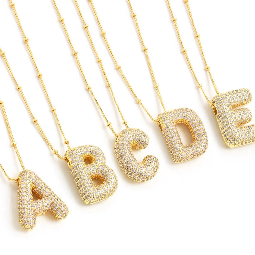 Initial J Zircon Pendant Necklace Gold - Image 3