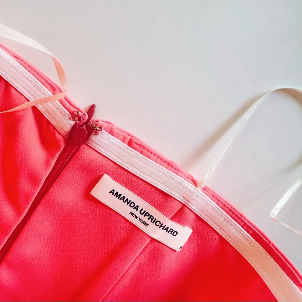 NEW Amanda Uprichard Rayna Ruffled Ruched Cocktail Party Dress Pink - Image 6