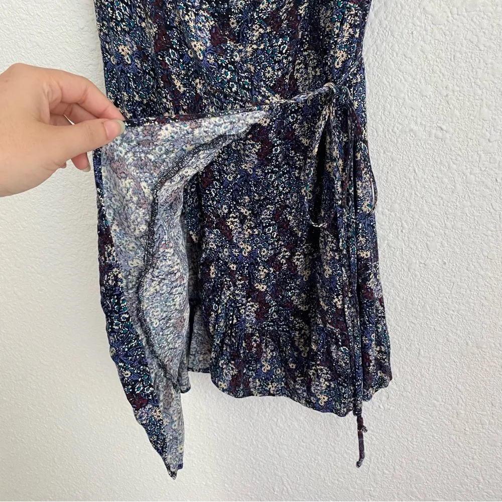 Intimately Womens All My Love Floral Wrap Mini Dress Navy Size S - Image 8