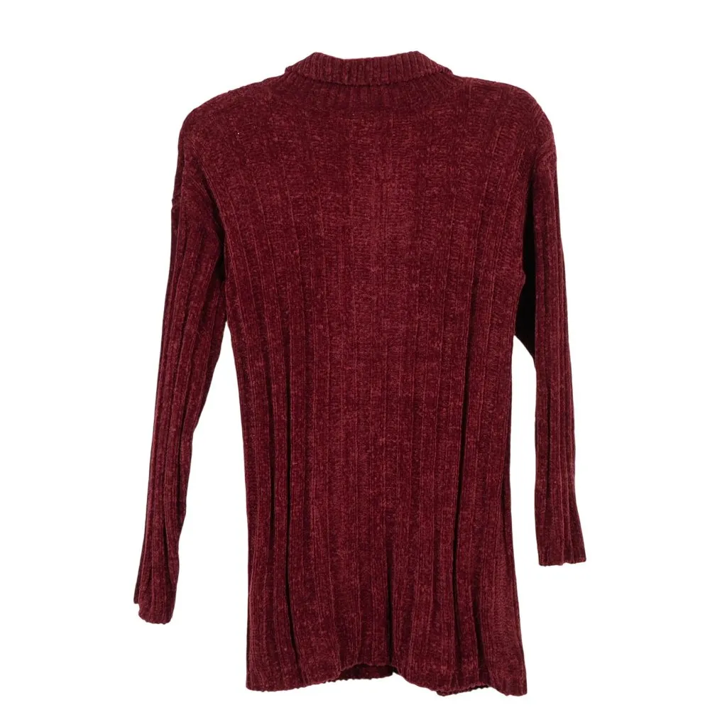 Carolyn Taylor Sweater M Red Burgundy Toggles Long Grammacore Cottage Cozy Egypt - Image 5