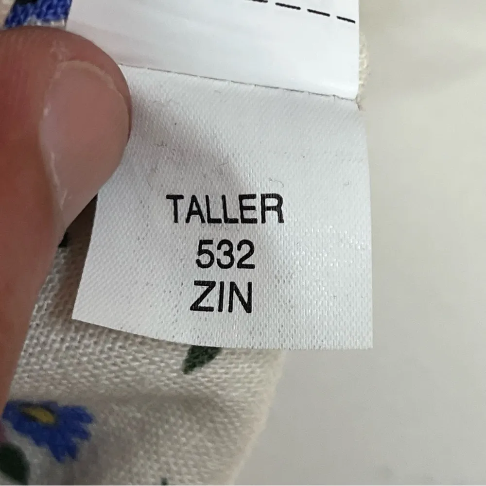 Women’s Zara Linen Blend Floral Print Cottage Festival Crop Top Size Large White - Image 8