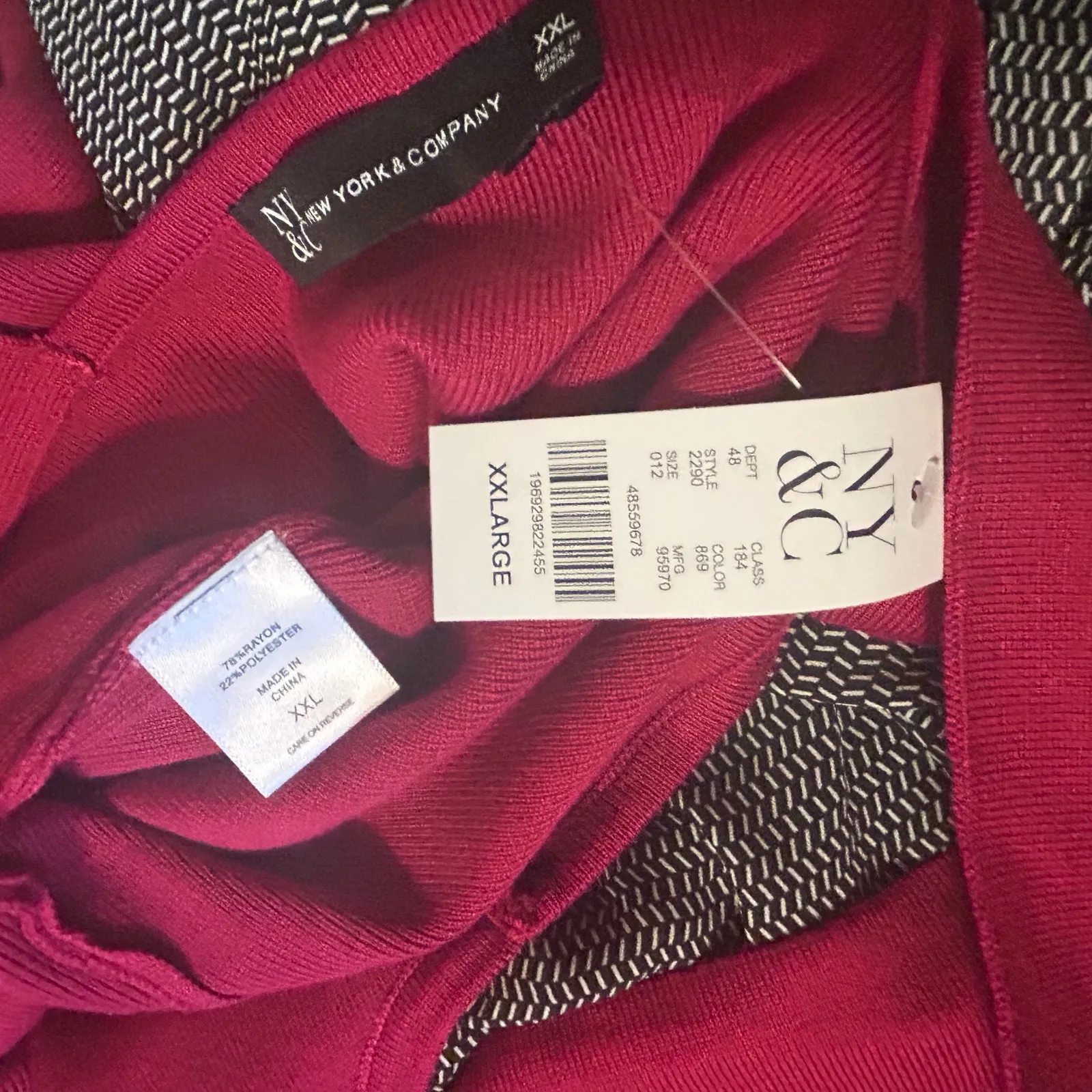 New York Company Tank Top Knit XXL Cropped NWT Burgundy Casual Preppy Classic Red Size 2X - Image 6