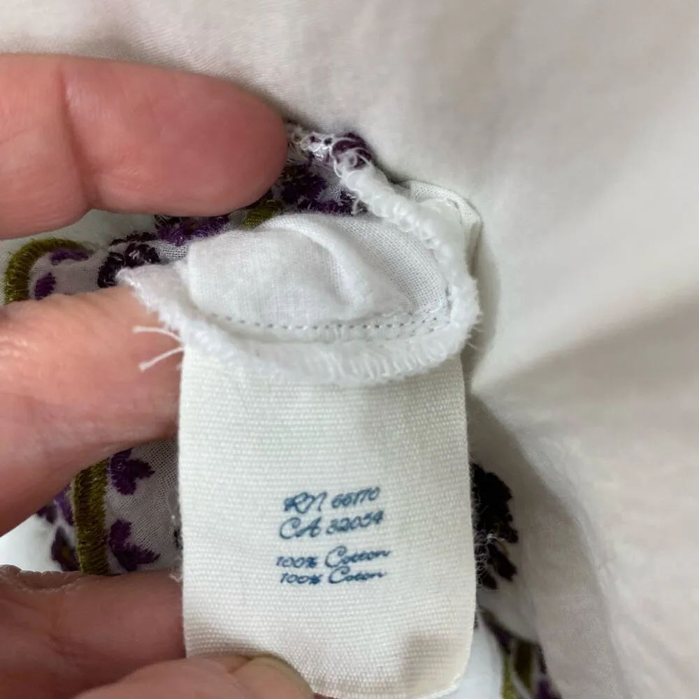 Anthropologie Mermaid Boho Floral Embroidered Tunic Coverup XS Peasant Romantic - Image 8