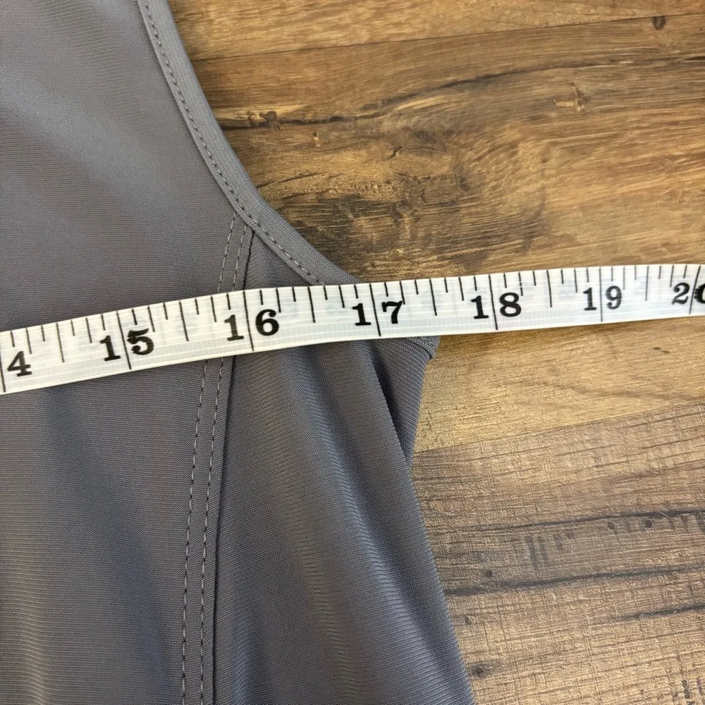 Sun Kim Sleeveless Zip Up Balloon Tunic Dress Gray - Image 5