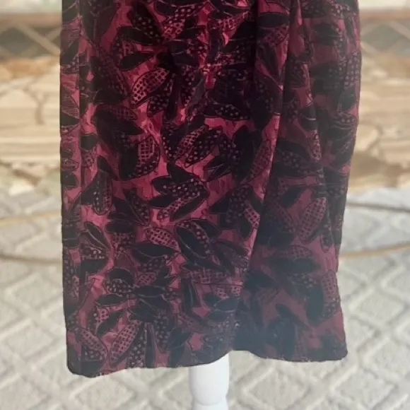 NWT Maeve Anthropologie Elorn Dress Ruched Lace Burgundy Black 2 Cocktail Party - Image 8